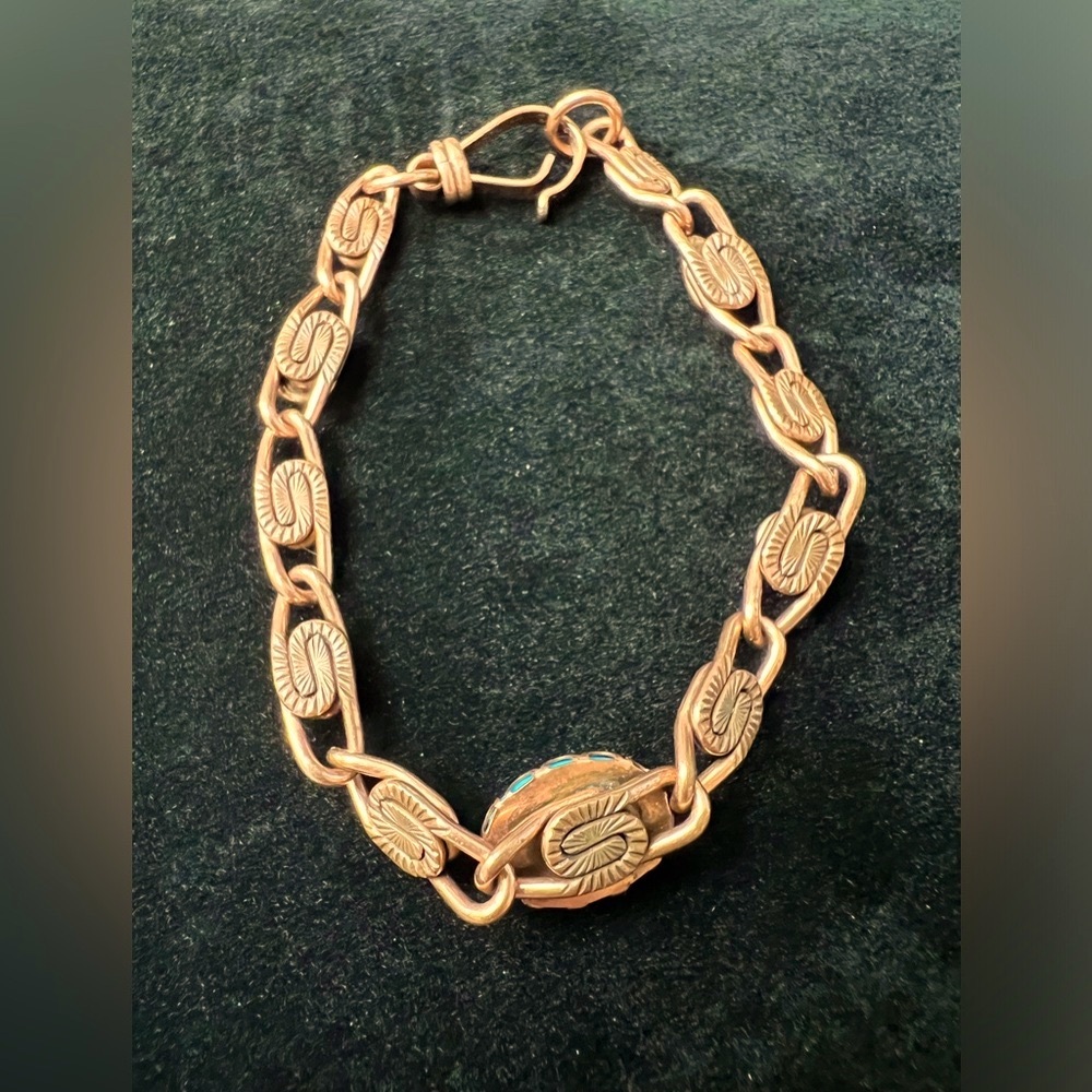 Bell Trading Post Turquoise Solid Copper Chain Li… - image 3